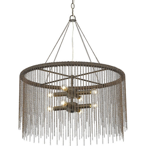 Cleo 8 Light 24 inch Rubbed Bronze Chandelier Ceiling Light